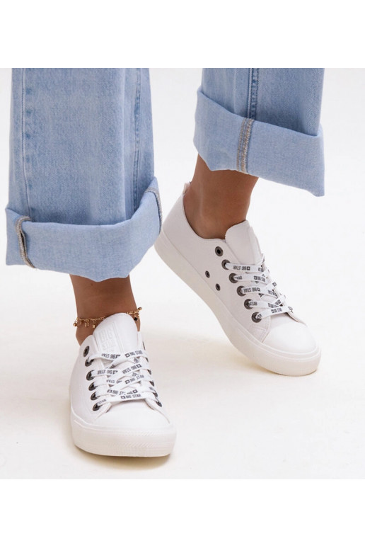 Weiße Eco-Leder-Sneaker Big Star...