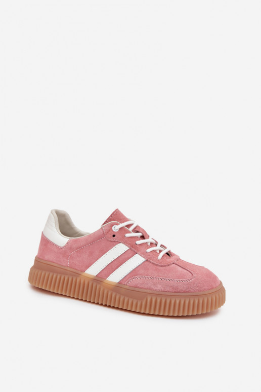 aus INildleder Sneakers Stilvollllschuhe Feminin mit einer Plattform pinke Farbe Venera aus INildleder Sneakers Stilvollllschuhe Feminin mit einer Plattform pinke Farbe Venera