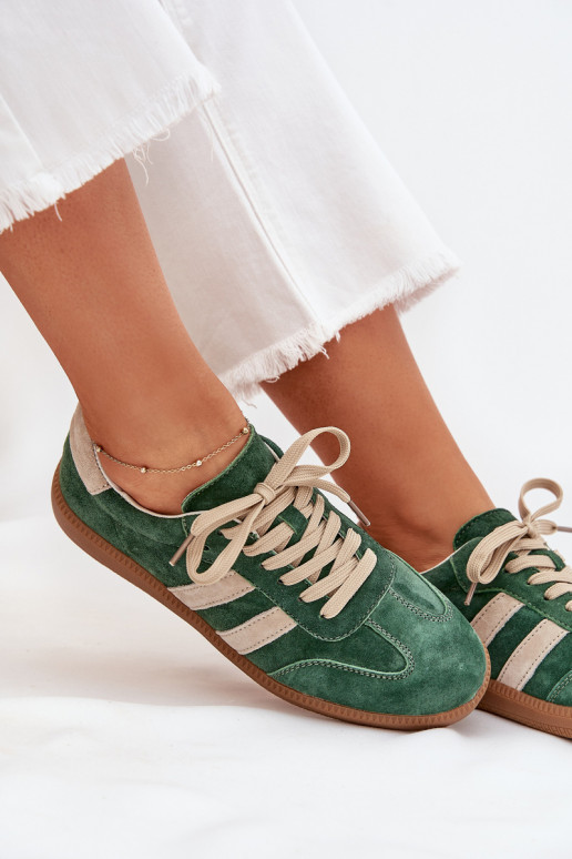 aus INildleder Sneakers Stilvollllschuhe Feminin grüne Farbe Sirella