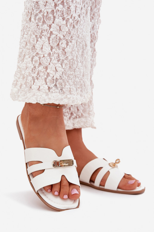 gleichschenklig Damenhausschuhe Z mit Streifenem I goldene Farbem Detalem Zueiße Farbe Kerenza