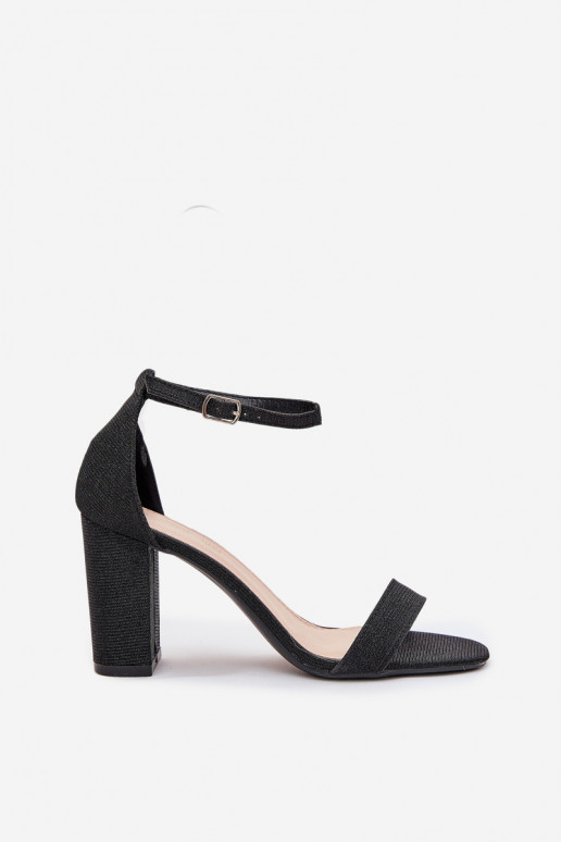 mit Glanz Damen-Sandalen mit hohen Absätzen schZuarze Farbe Kavina