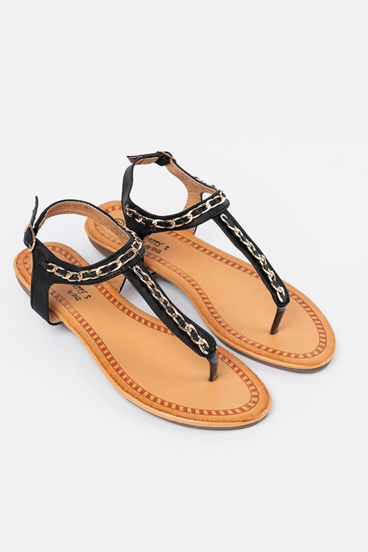 Sandalen z ozdobnym łańcuszkiem INohnung