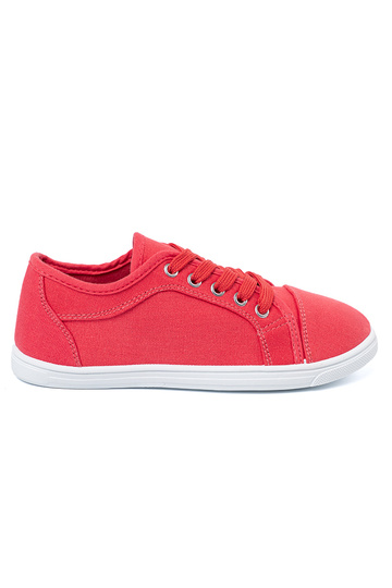 lässige Schuhe Rot geschnürt 2