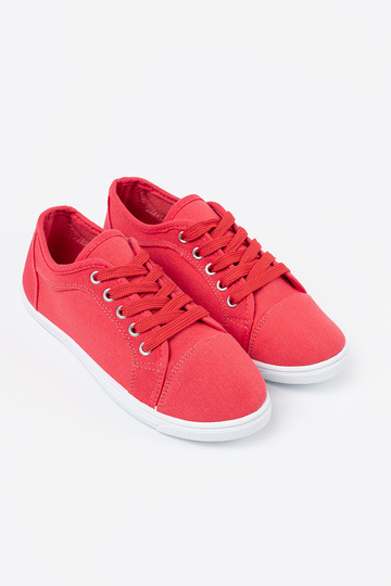 lässige Schuhe Rot geschnürt