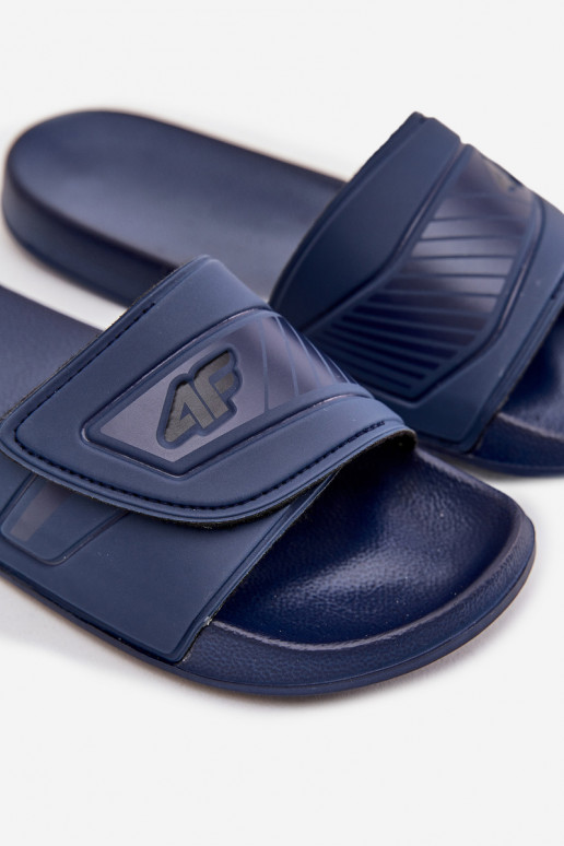 Hausschuhe Männlich mit Klebeverschlüssen 4FMM00FFLIM091-31S Dunkelblau