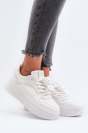 Weiße Sneakers mit Plattform aus Eko-Leder Vhisper