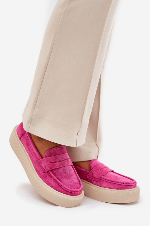 Damenmokassins aus Wildleder mit Plattform Vinceza 79535 rosafarbene Farbe