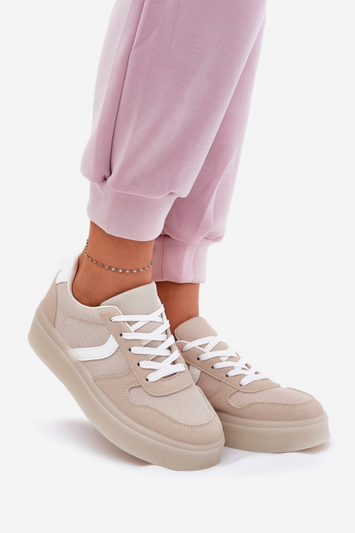 Niedrig Sneakers Stilvollllschuhe Feminin mit einer Plattform Beige Telmira