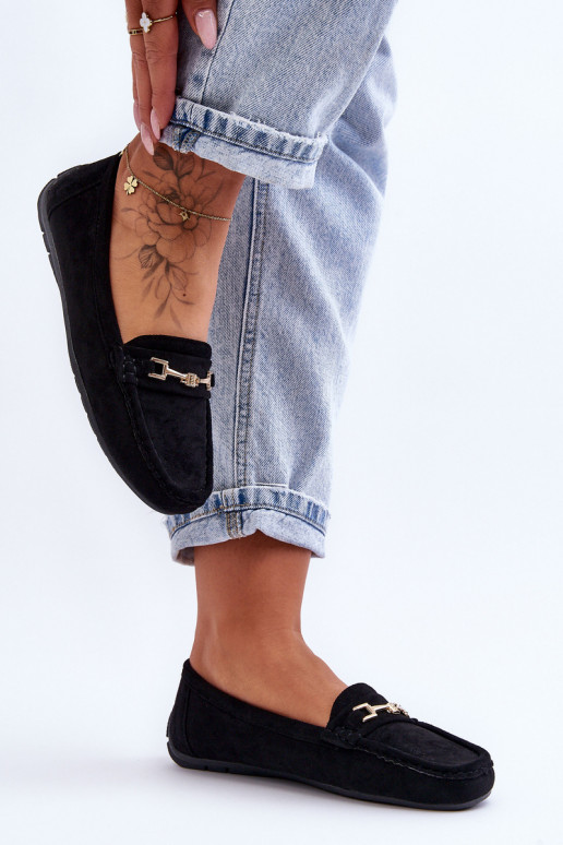 Feminin Klassische INildledermokassins schZuarze Farbe Corinell