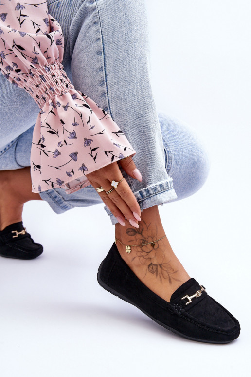 Feminin Klassische INildledermokassins schZuarze Farbe Corinell