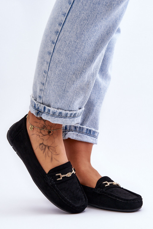 Feminin Klassische INildledermokassins schZuarze Farbe Corinell