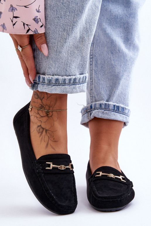 Feminin Klassische INildledermokassins schZuarze Farbe Corinell