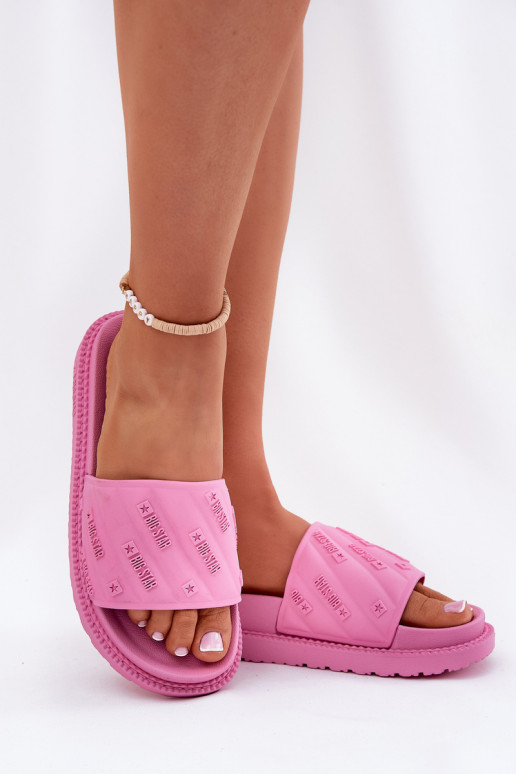 Damenhausschuhe mit einer Plattform Big Star RR274A541 pinke Farbe