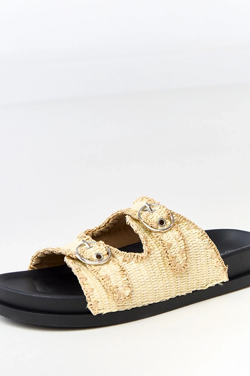 Beige geflochtene Slipper mit... Beige geflochtene Slipper mit...