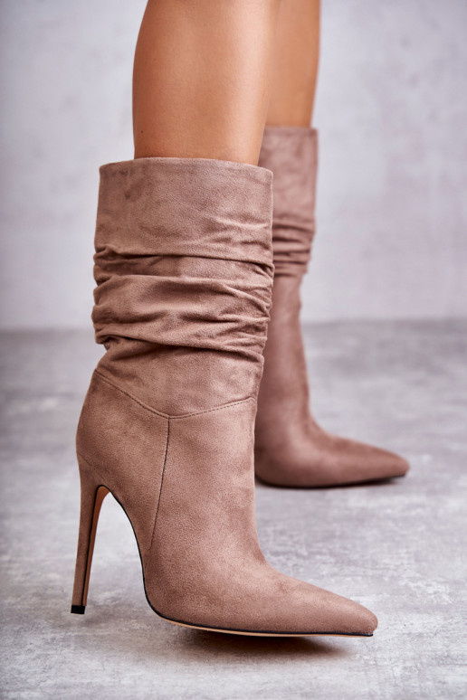 Rüschen für Damen Stiefel Stiefel braune Farbe Laguna