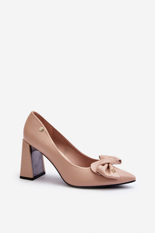 Schuhe mit Absätzen mit Bändern Beige Ariemessa