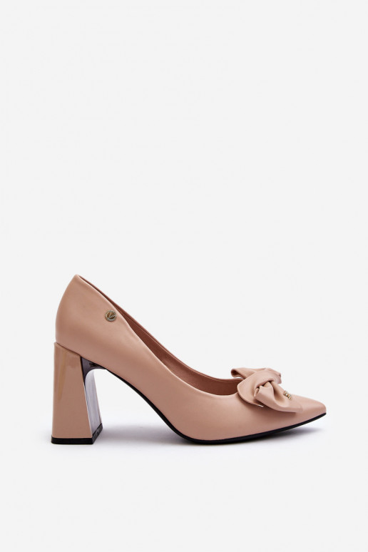 Schuhe mit Absätzen mit Bändern Beige Ariemessa