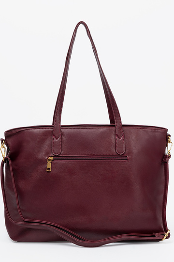 Burgund Handtasche ze goldenmi elementami