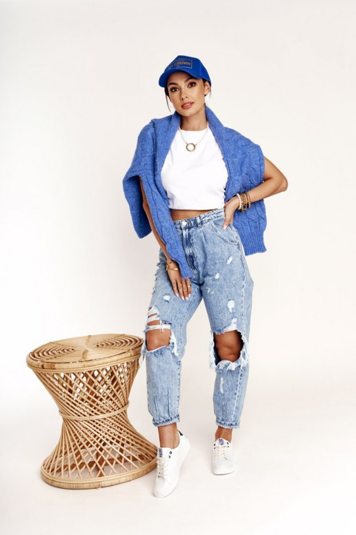 Sneaker aus Ermöglichtturleder BIG STAR BB274211 INeiß und Es mussrineblau