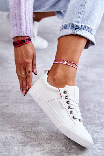 Niedrige Damen-Ledersneaker Big Star KK274005 in Weiß 2