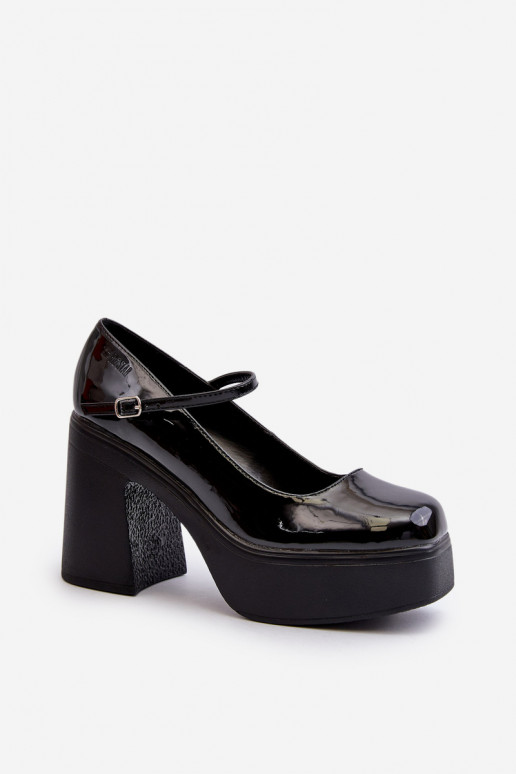 Schuhe Feminin mit Lackeffekt mit einer Plattform I Aufzeichnen Big Star NN274004 schZuarze Farbe Schuhe Feminin mit Lackeffekt mit einer Plattform I Aufzeichnen Big Star NN274004 schZuarze Farbe