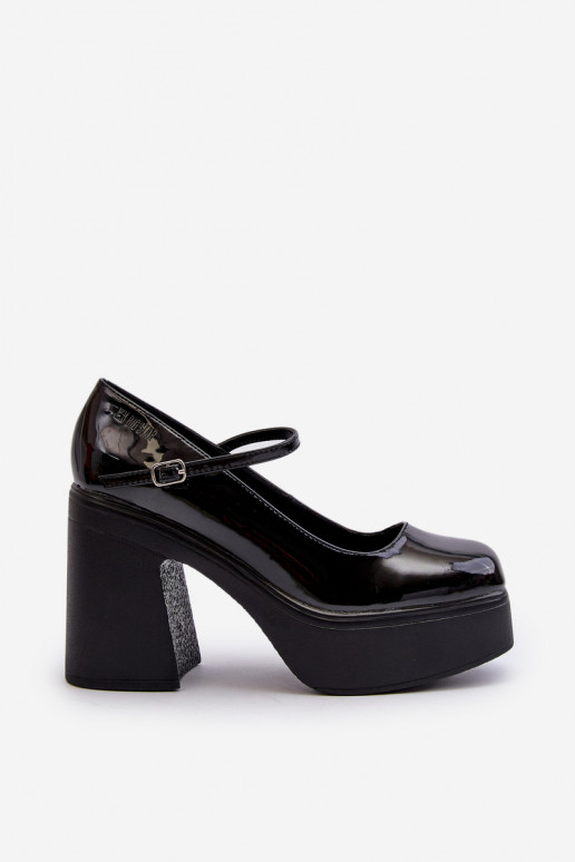 Schuhe Feminin mit Lackeffekt mit einer Plattform I Aufzeichnen Big Star NN274004 schZuarze Farbe Schuhe Feminin mit Lackeffekt mit einer Plattform I Aufzeichnen Big Star NN274004 schZuarze Farbe