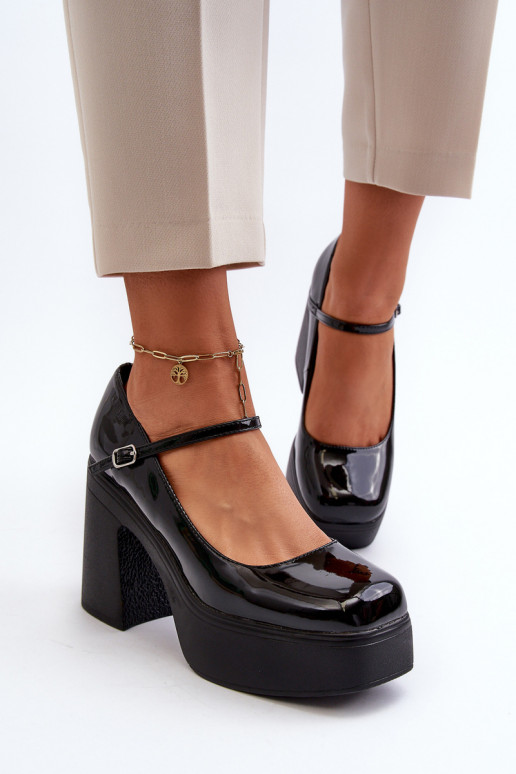 Schuhe Feminin mit Lackeffekt mit einer Plattform I Aufzeichnen Big Star NN274004 schZuarze Farbe Schuhe Feminin mit Lackeffekt mit einer Plattform I Aufzeichnen Big Star NN274004 schZuarze Farbe