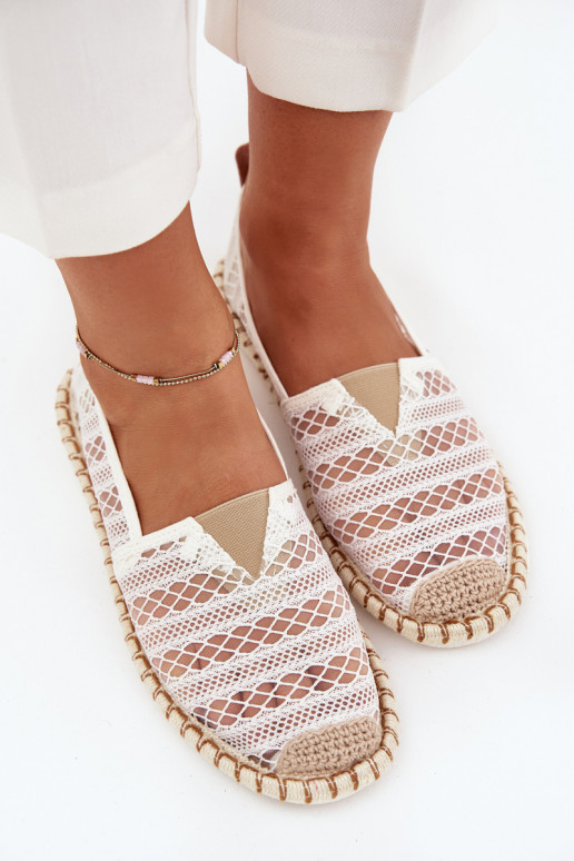 Espadrilles aus Spitze Feminin mit Netz Zueiße Farbe Faylira Espadrilles aus Spitze Feminin mit Netz Zueiße Farbe Faylira