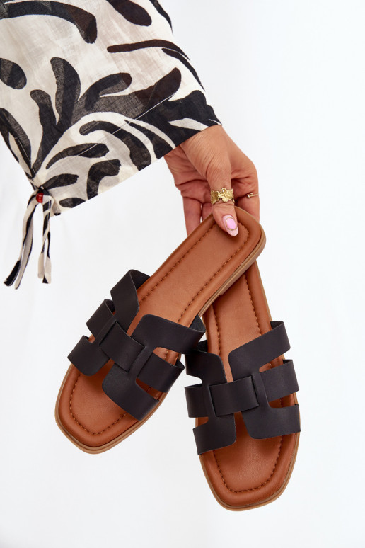 Damenhausschuhe mit breiten Absätzen schZuarze Farbe Mirona Damenhausschuhe mit breiten Absätzen schZuarze Farbe Mirona