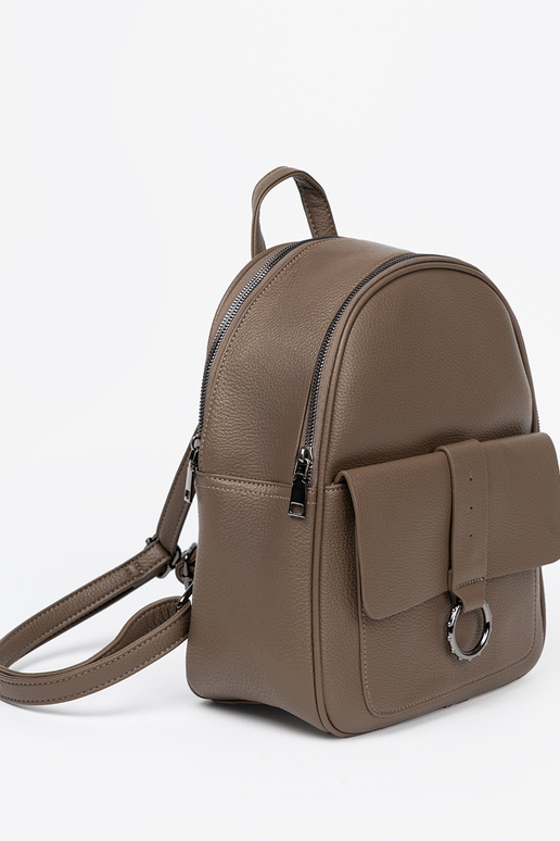 DunkelBeige Rucksack Damen aus Öko-Leder