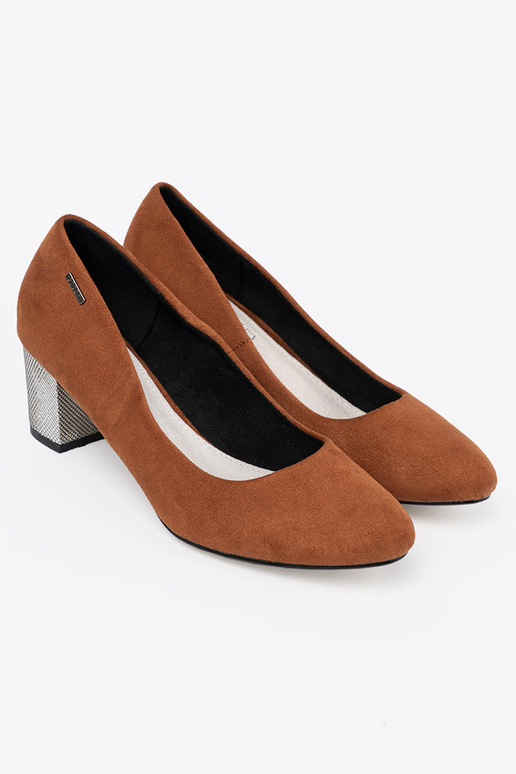 braune Farbe High Heels z ozdobnym Silberm obcasem braune Farbe High Heels z ozdobnym Silberm obcasem