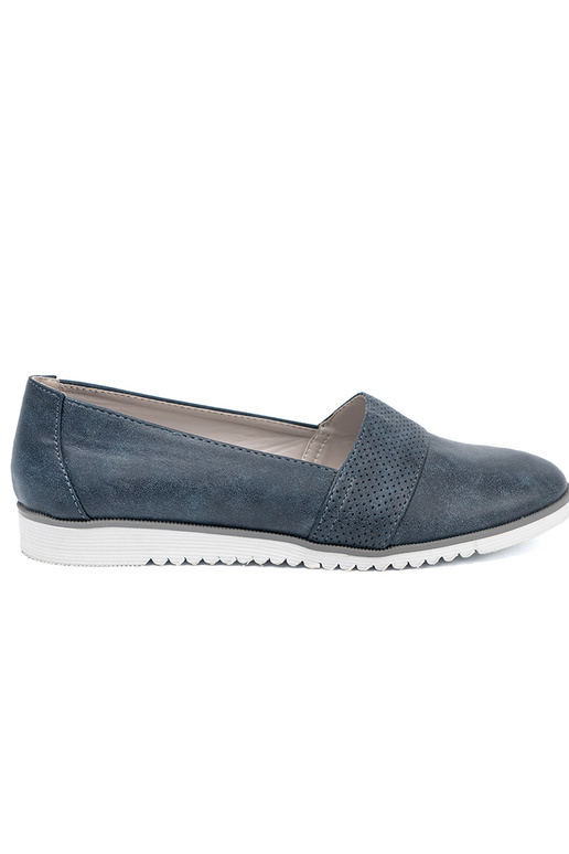 Dunkelblau Mokassins auf einer Zueißen Sohle Dunkelblau Mokassins auf einer Zueißen Sohle