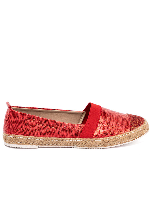 rote Farbe Espadrilles z błyszczącą nitką rote Farbe Espadrilles z błyszczącą nitką