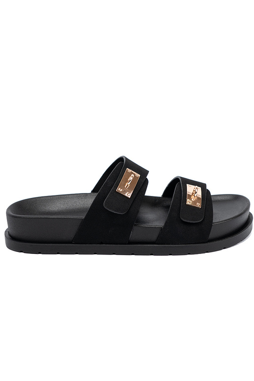 Hausschuhe mit einer Plattform ze goldenmi detalami Hausschuhe mit einer Plattform ze goldenmi detalami