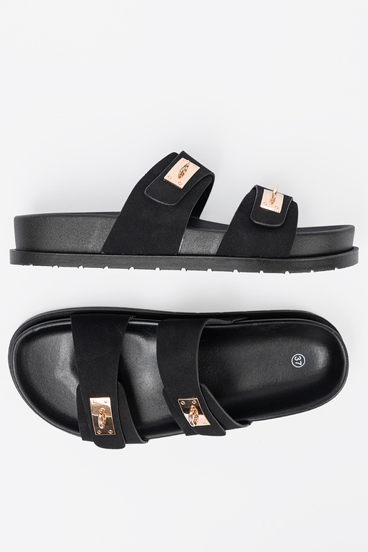 Hausschuhe mit einer Plattform ze goldenmi detalami Hausschuhe mit einer Plattform ze goldenmi detalami