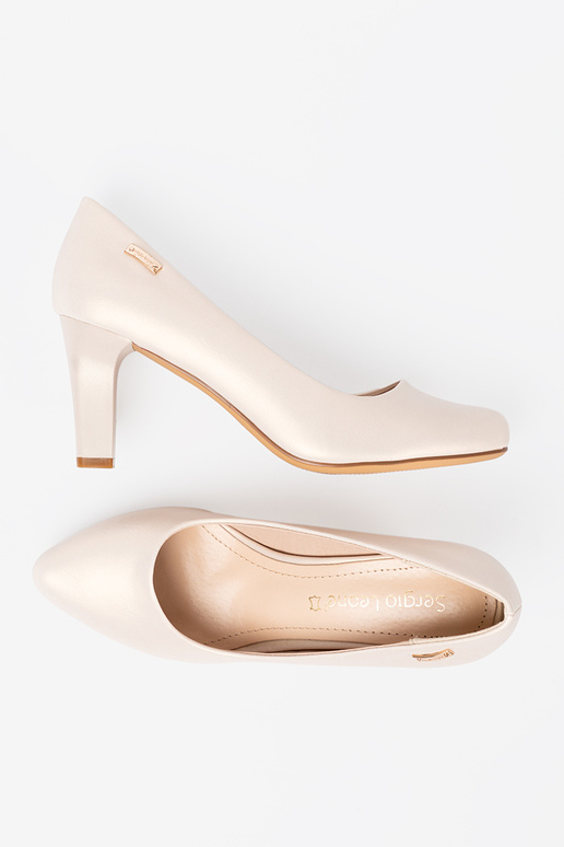 Schuhe Beige an der Ferse Sergio Leone