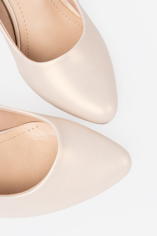 Schuhe Beige an der Ferse Sergio Leone