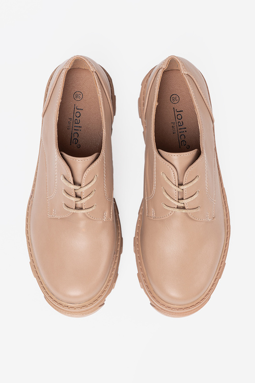 Beige gefesselt Halbschuhe mit einer Plattform