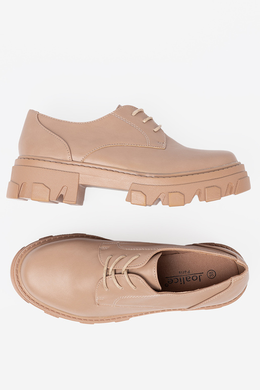 Beige gefesselt Halbschuhe mit einer Plattform
