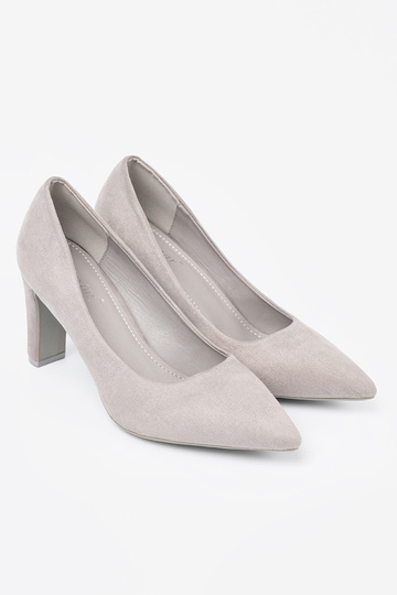 Klassisches Stilvollll graue Farbe High Heels aus INildleder auf High Heels