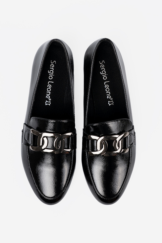 mit Lackeffekt Mokassins mit Zierschnalle Sergio Leone