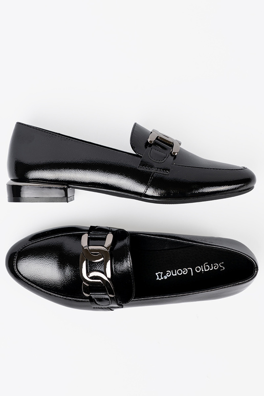 mit Lackeffekt Mokassins mit Zierschnalle Sergio Leone