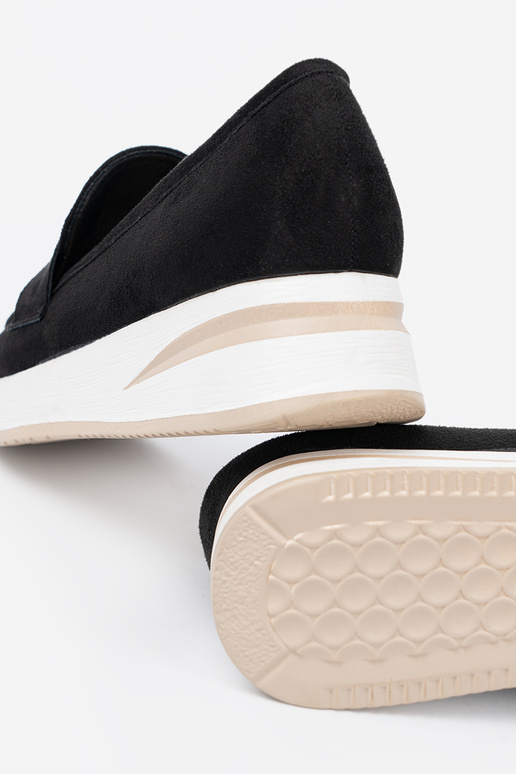 schZuarze Farbe Plateau-Mokassins aus INildleder