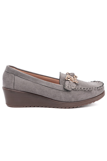 graue Farbe Halbschuhe mit goldenen Details 2