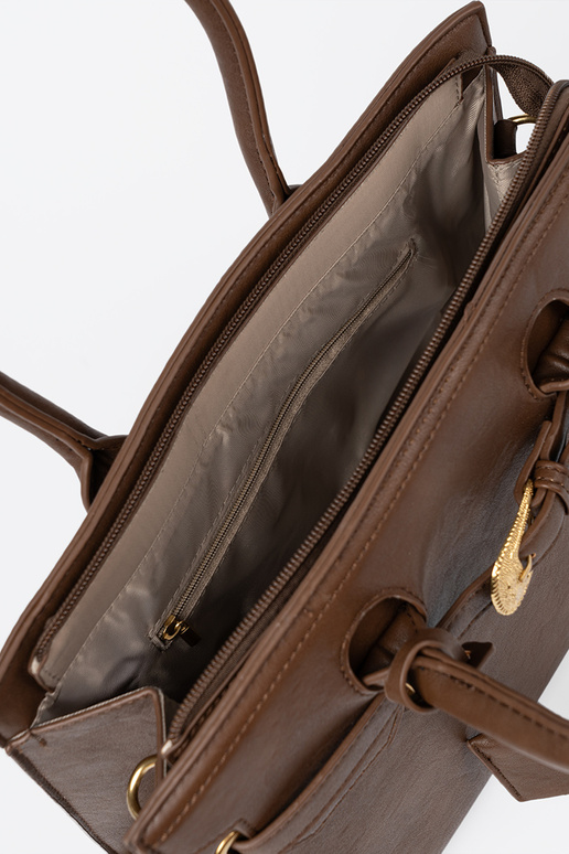 Braun Handtasche mit Zierschnalle Zu goldenm kolorze