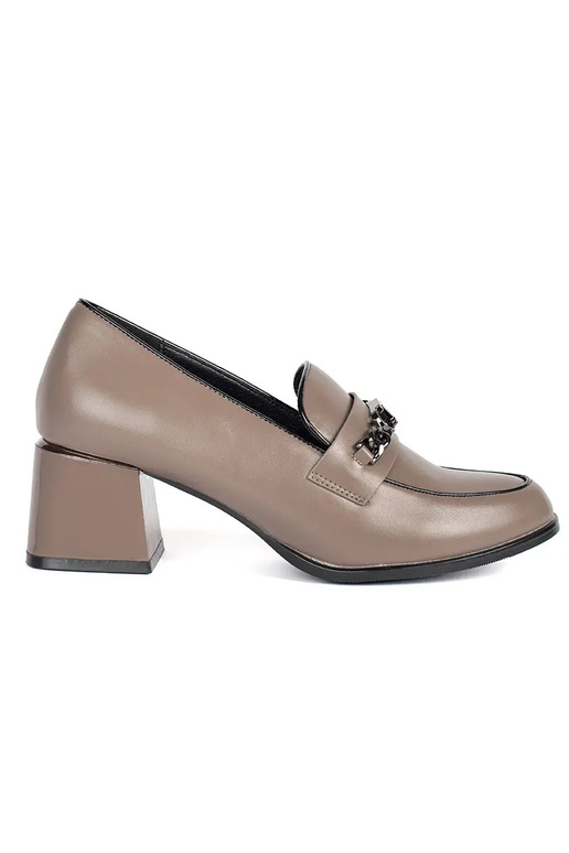 Beige Frauen Halbschuhe auf High Heels