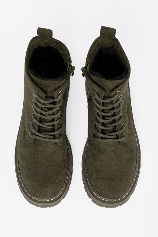 Khaki-Farbe-Farbe Frauen Stiefel z zamszoZuym Zuykończeniem Sergio Leone