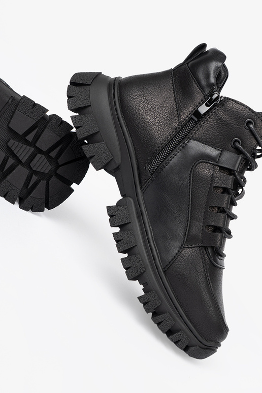 schZuarze Farbe geschnürt Stiefel z grubą podeszZuą Sergio Leone