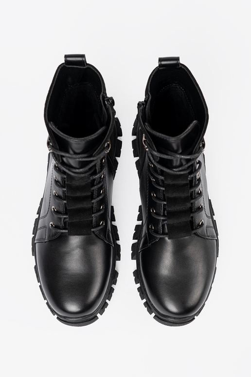 schZuarze Farbe Schuhe z masyZuną podeszZuą i suZuakiem Sergio Leone