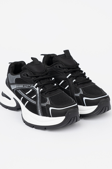 schZuarze Farbe Sneakers Stilvollllschuhe z przeZuieZuną choleZuką i masyZuną białą podeszZuą